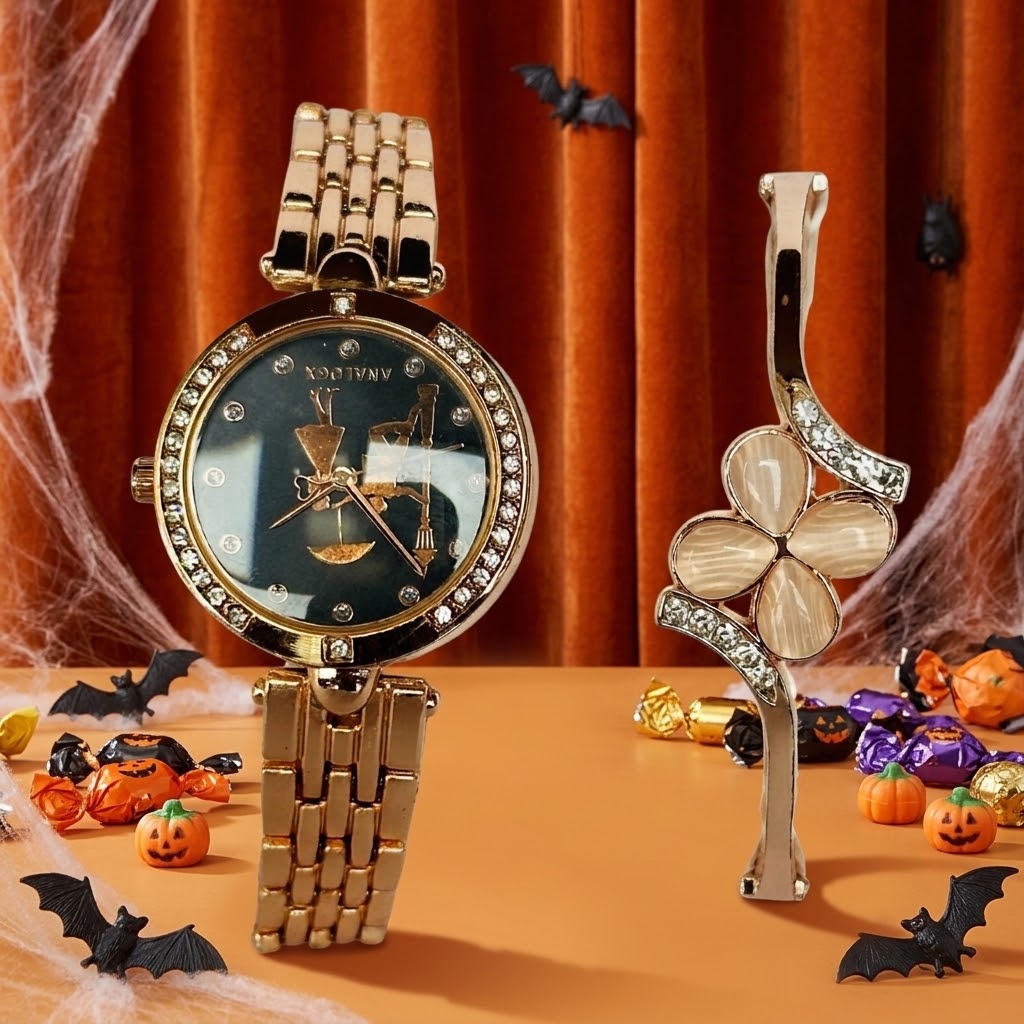 Analox Premium Couple Watch Set – Elegant Rose Gold Watch & Matching Bracelet