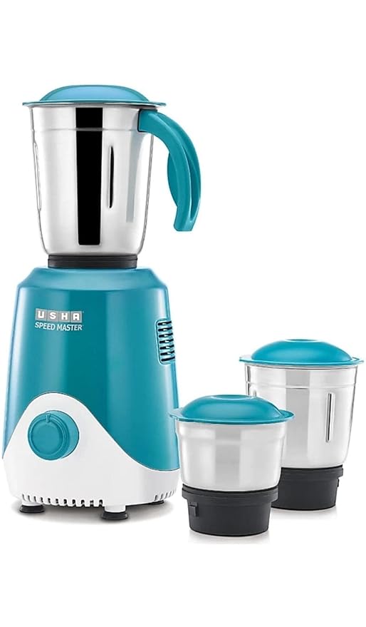 USHA Speed Master 500W Mixer Grinder with 3 Jars, 100% Copper Motor & 4-Fin Techno Blades