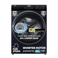 Haier 8 Kg 5-Star Inverter Fully Automatic Front Load Washing Machine (HW80-IM12929EBK, Glossy Black, 525mm Super Drum, PuriSteam)
