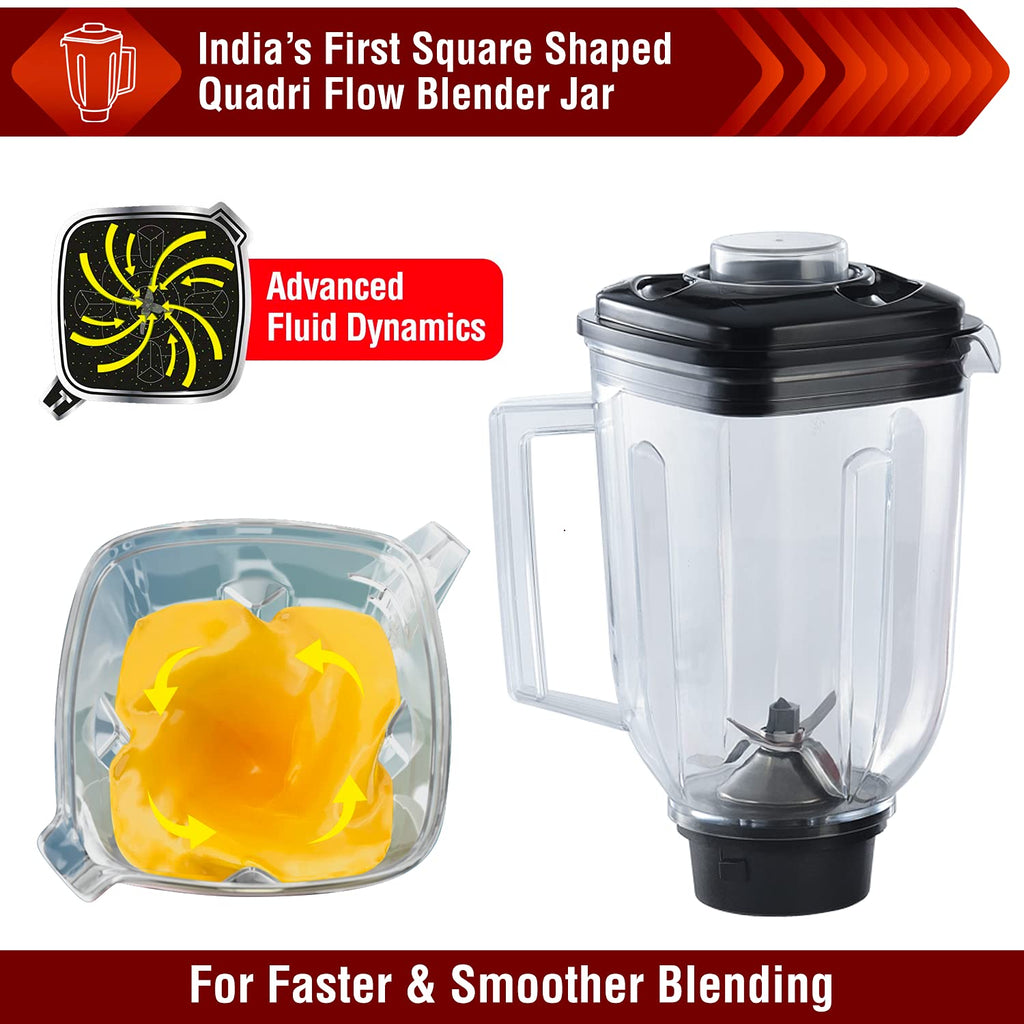 USHA Trienergy+ 800W Mixer Grinder with 100% Copper Motor and 4 Jars