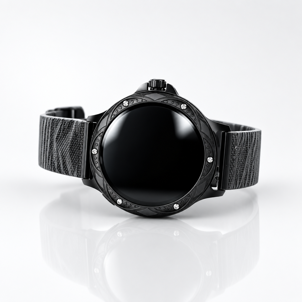 TIMESTONE Prime Series "Queen" Smartwatch (1.3" TFT HD Display, Black)