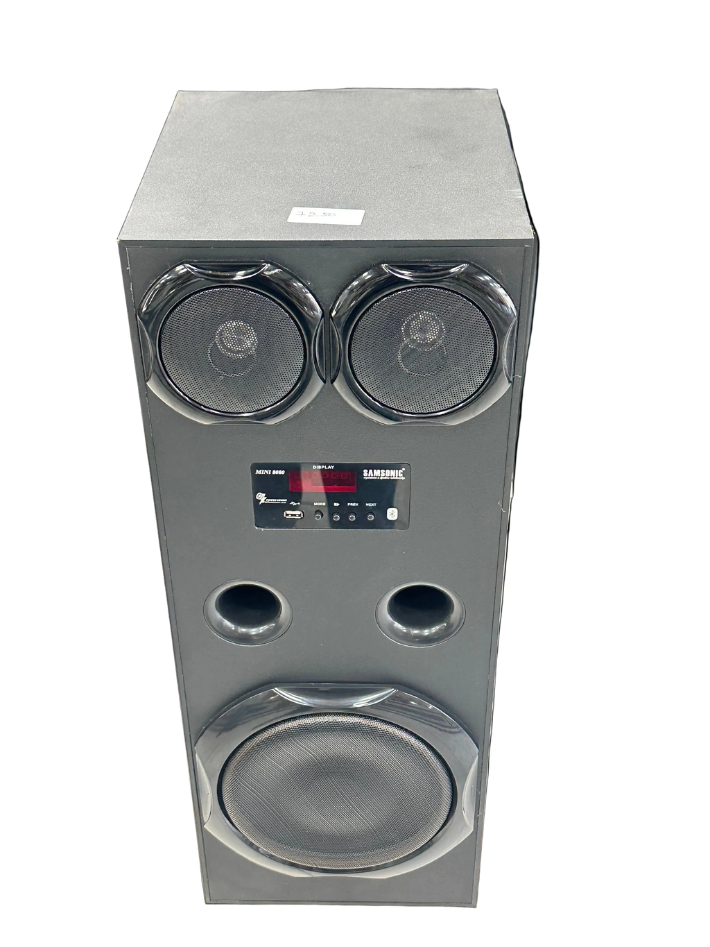 Samsonic Heavy Duty Single Tower Speaker with Built-In Amplifier, Dual Tweeters & Heavy Bass Woofer