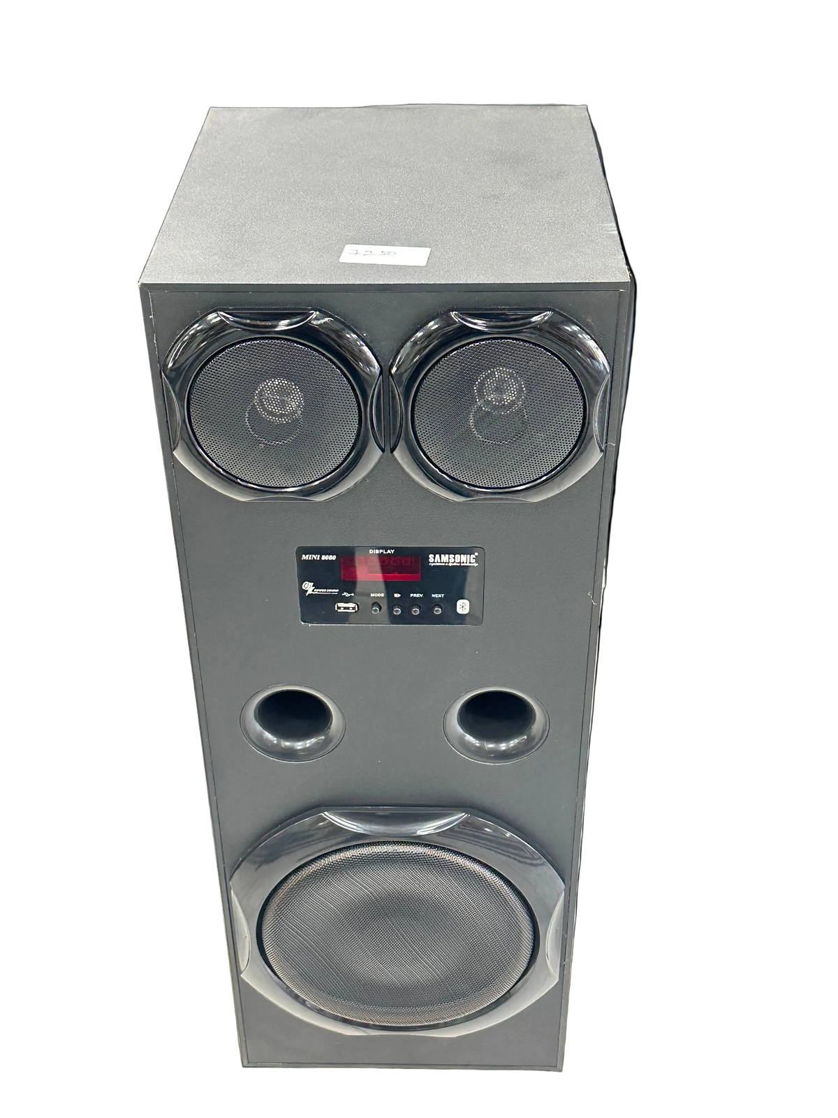 Samsonic Heavy Duty Single Tower Speaker with Built-In Amplifier, Dual Tweeters & Heavy Bass Woofer