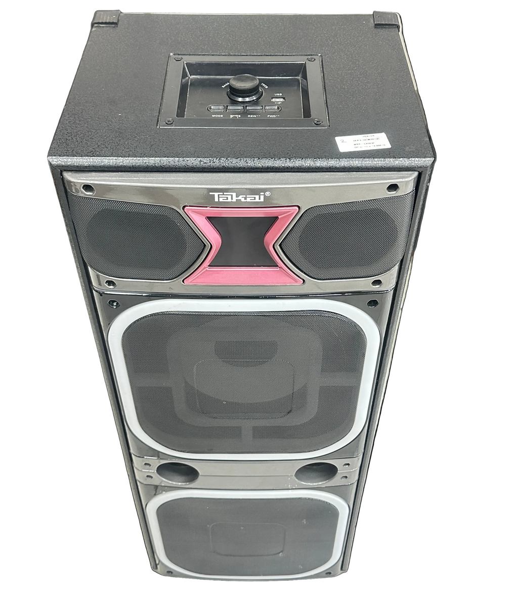 Takai Tower Monster 10 Multimedia Tower Speaker System with Dual 10" Woofers & Inbuilt Amplifier
