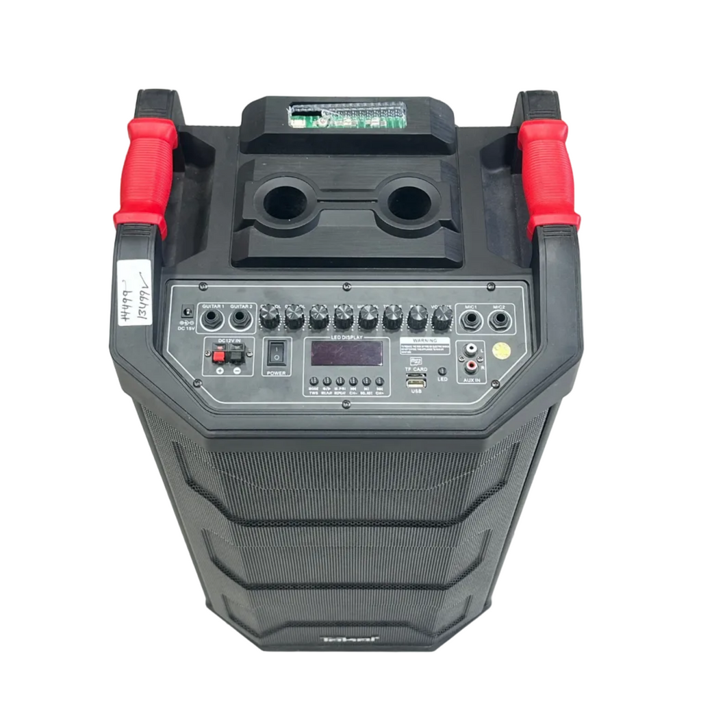 Takai TKI-127 Professional Portable Party Trolley Speaker with 12" Woofer, Dual Guitar Inputs & Dual UHF Mics