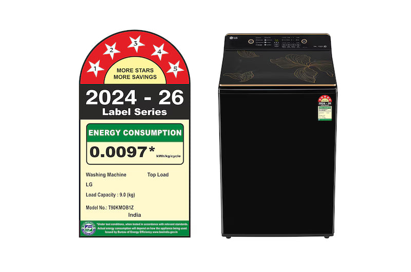 LG T90KMOB1Z 9 Kg 5 Star Fully Automatic Top Load Washing Machine with Hard Water Wash, TurboDrum & ProShield Motor