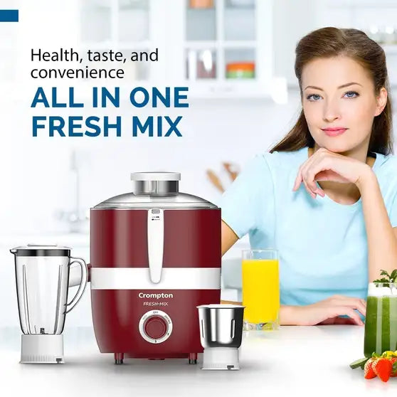 Crompton Fresh Mix 500W Juicer Mixer Grinder with 3 Jars – ACGJMG-FRESH-MIX