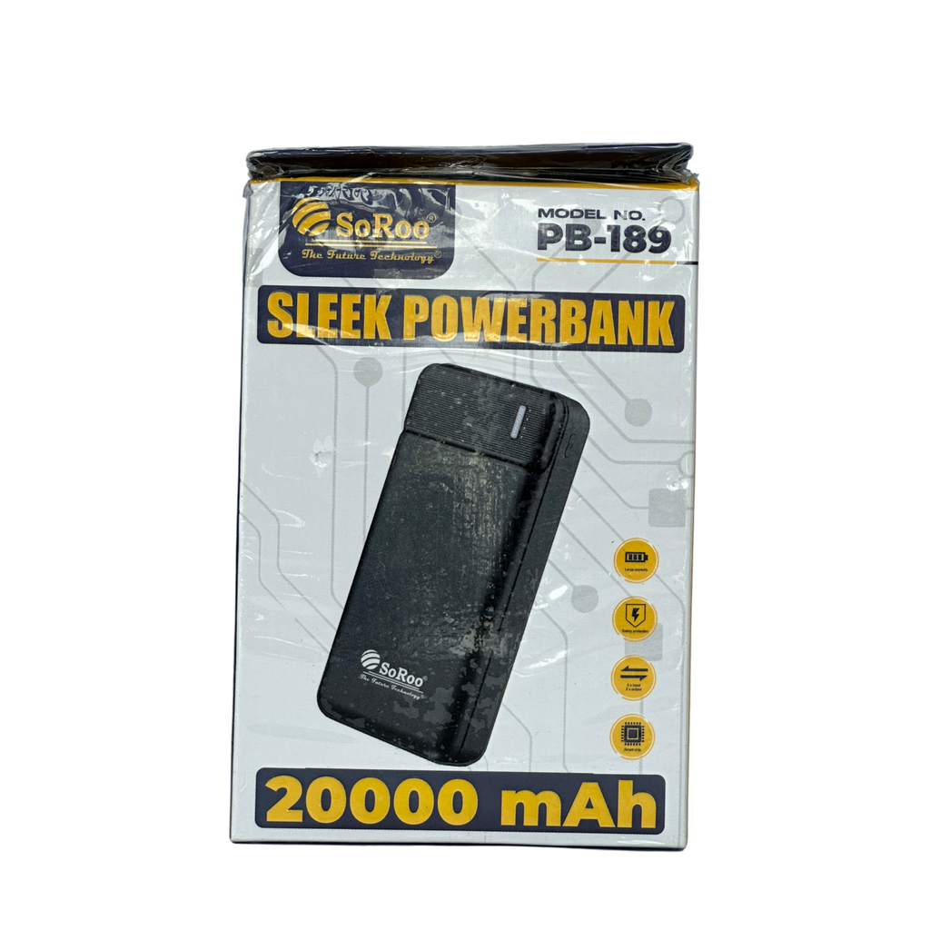 Soroo 20000mAh Power Bank – Dual USB Portable Fast Charging Power Bank