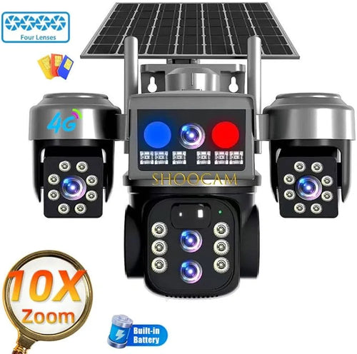 4K Ultra HD Solar PTZ Outdoor Security Camera – Wireless 360° View, AI Motion Detection, Color Night Vision & 2-Way Audio