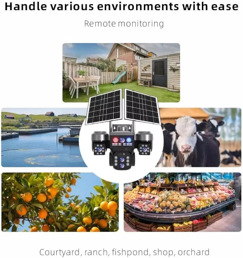 4K Ultra HD Solar PTZ Outdoor Security Camera – Wireless 360° View, AI Motion Detection, Color Night Vision & 2-Way Audio