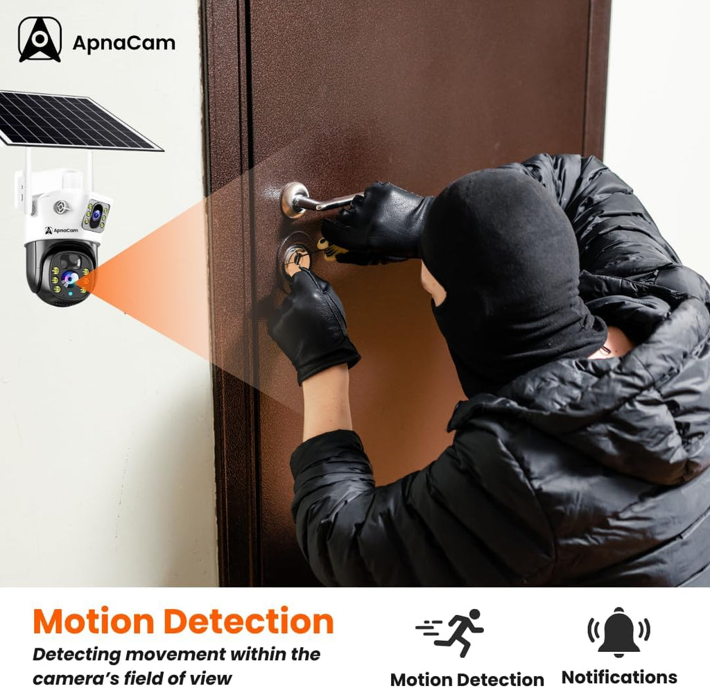 V380 Smart AI Solar Security Camera with Motion Detection